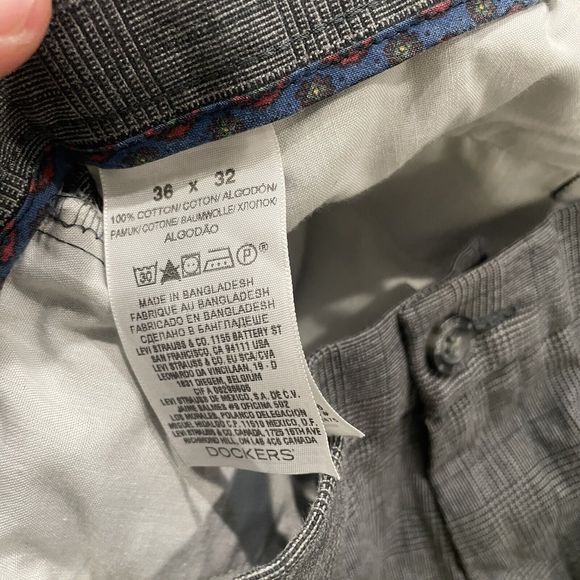 Dockers Pants Mens 36x32 Gray NWT Window Pane Check Signature Khaki Straight Fit - Picture 5 of 8